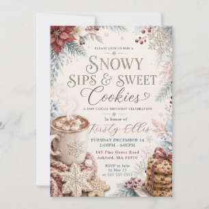 Invitation Fête d'anniversaire au chocolat chaud Snowy Sips &
