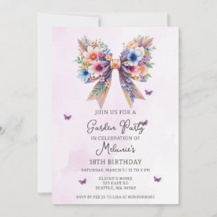 Invitation Fête d'anniversaire au jardin de fleurs sauvages