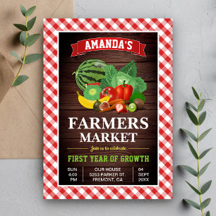 Invitation Fête d'anniversaire au marché des agriculteurs