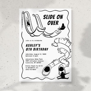 Invitation Fête d'anniversaire au parc de jeux avec toboggans