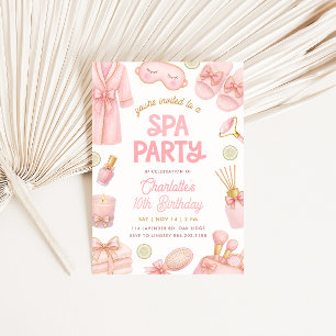 Invitation Fête d'anniversaire au Spa Coquette Rose