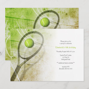 Invitation Fête d'anniversaire au tennis de la fille