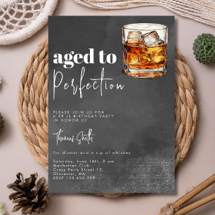 Invitation Fête d'anniversaire au whisky vieilli à la perfect