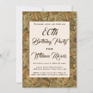Invitation Fête d'anniversaire aux feuilles d'automne antique
