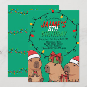 Invitation Fête d'anniversaire aux lumières de Noël de Capyba