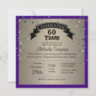 Invitation Fête d'anniversaire avec confettis de bijoux fanta
