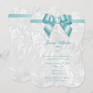 Invitation Fête d'anniversaire avec un nœud, un ruban et un d