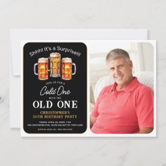 Invitation Fête d'anniversaire avec une vieille photo surpris