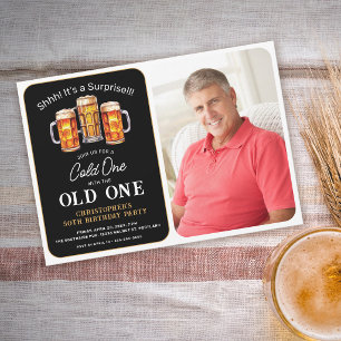 Invitation Fête d'anniversaire avec une vieille photo surpris