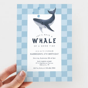 Invitation Fête d'anniversaire baleine sous la mer océan mode