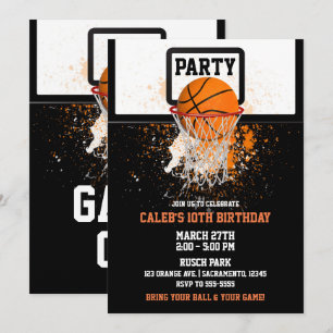Invitation Fête d'anniversaire Basketball & Panier de Sport