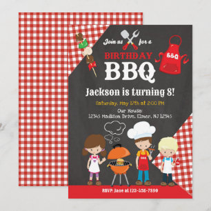 Invitation Fête d'anniversaire BBQ dans le jardin