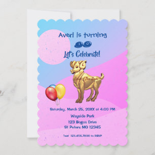 Invitation Fête d'anniversaire - Bélier (21 mars – 19 avril) 