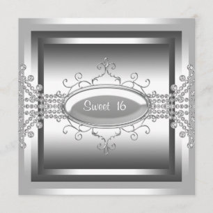 Invitation Fête d'anniversaire blanche du bonbon 16 à