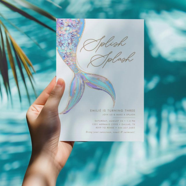 Invitation Fête d'anniversaire bleu des filles de la mer (Créateur téléchargé)