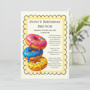 Invitation Fête d'anniversaire Brunch Crêpes & Donuts
