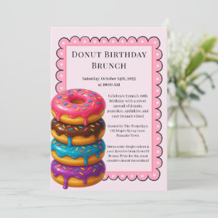 Invitation Fête d'anniversaire Brunch   Crêpes & Donuts 
