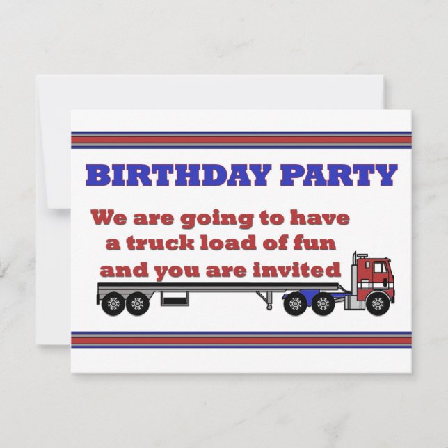 Invitation fête d'anniversaire cabover rouge grand (Devant)