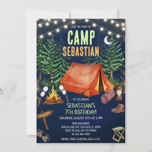 Invitation Fête d'anniversaire Camping