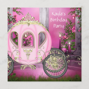 Invitation Fête d'anniversaire Carrie Pink Princess