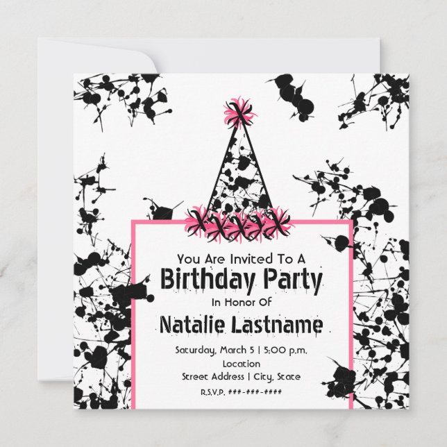 Invitation Fête d'anniversaire - Casquette du Black Paint Spl (Devant)