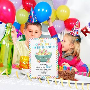 Invitation Fête d'anniversaire céréales-ement amusante 