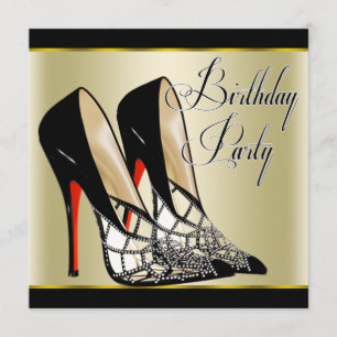 Invitation Fête d'anniversaire chaussures à talons hauts roug