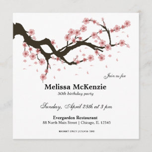 Invitation Fête d'anniversaire Cherry Blossom