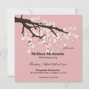 Invitation Fête d'anniversaire Cherry Blossom