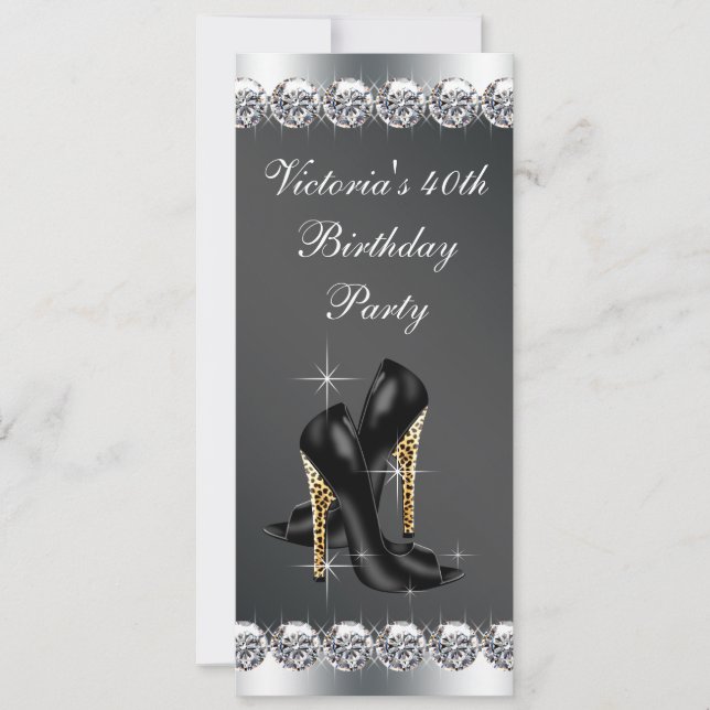 Invitation Fête d'anniversaire Chic Black (Devant)