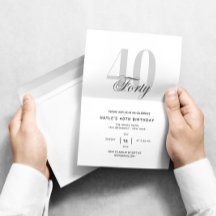 Fête d'anniversaire chic noir et blanc - 40 ans