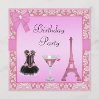 Fête d'anniversaire Chic Pink Paris Damask Corset
