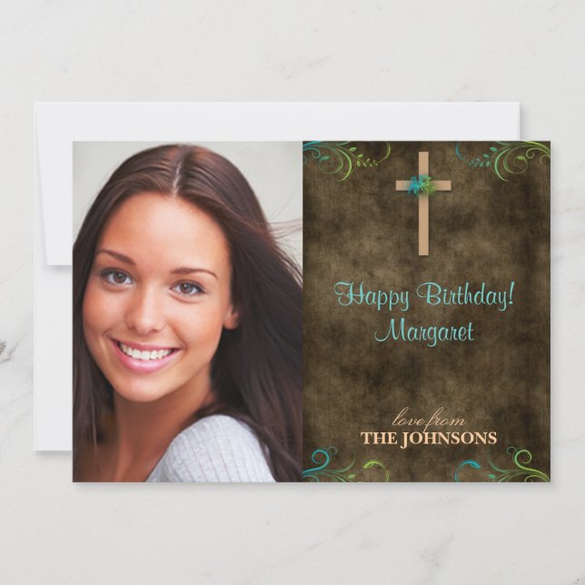 Invitation Fête d'anniversaire chrétienne Photo Je peux faire (Devant)