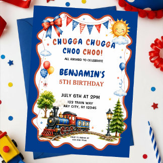 Invitation Fête d'anniversaire Chugga Chugga Choo Choo Train