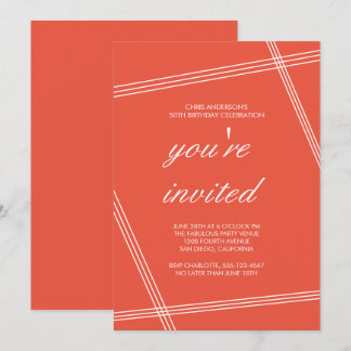 Invitation Fête d'anniversaire classique simple moderne éléga