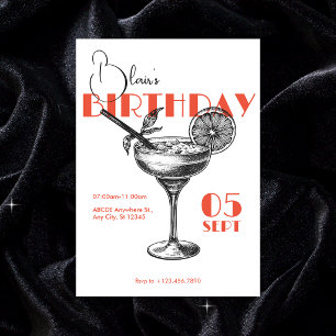Invitation Fête d'anniversaire cocktail