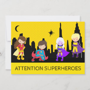 Invitation *~* Fête d'anniversaire colorée pour enfants SUPER