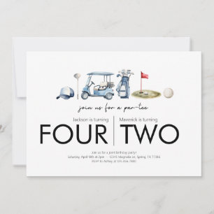 Invitation Fête d'anniversaire commune - Let's Par-tee - Golf