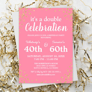 Invitation Fête d'anniversaire commune pour adultes Paillet