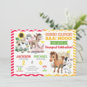 Invitation Fête d'anniversaire commune pour les animaux de la