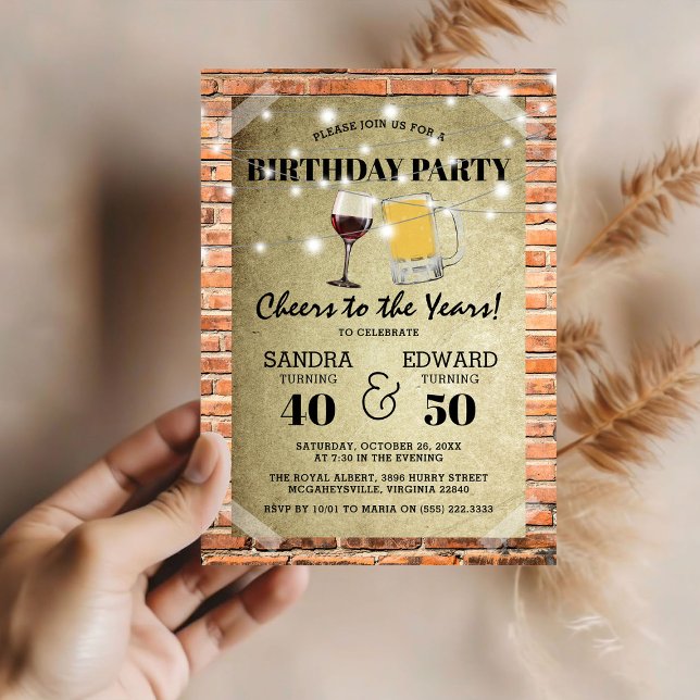 Invitation Fête d'anniversaire conjointe | Bravo aux années (Créateur téléchargé)