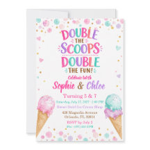 Fête d'anniversaire conjointe Glaces à double boul