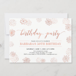 Invitation Fête d'anniversaire Copper Moderne 50e, 60e