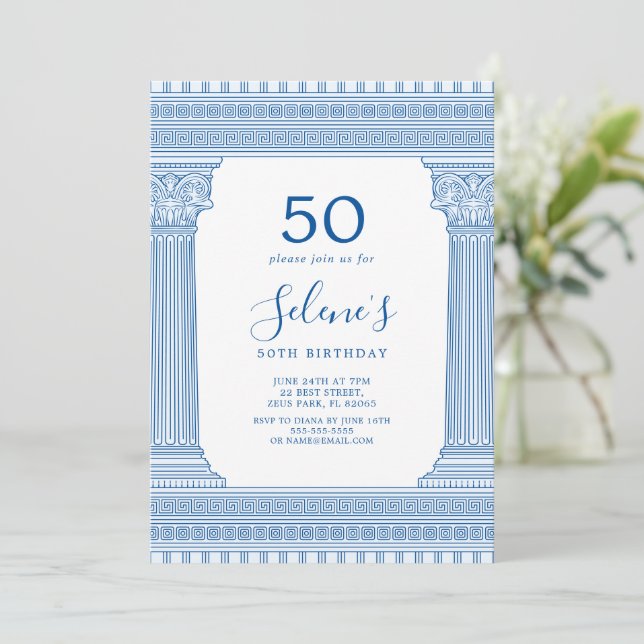Invitation fête d'anniversaire couleur personnalisée avec tem (Debout devant)
