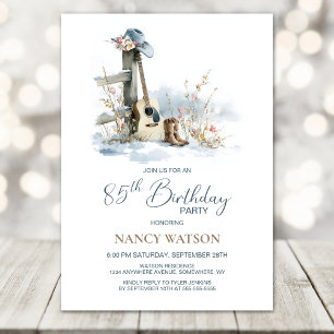 Invitation Fête d'anniversaire Country et Western 85 ans