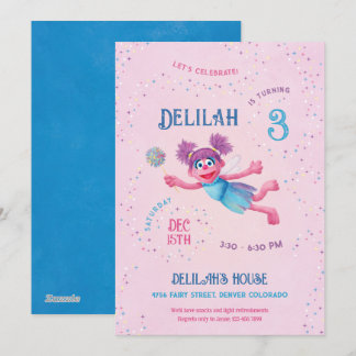 Invitation Fête d'anniversaire d'Abby Cadabby de Rue Sesame
