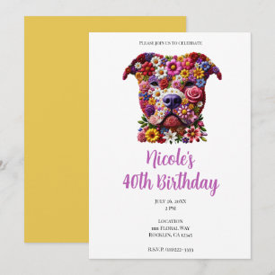 Invitation Fête d'anniversaire d'amoureux de chien à visage d