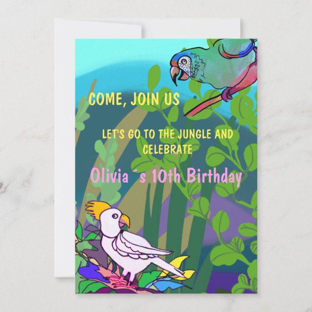 Invitation Fête d'anniversaire dans la jungle (Devant)