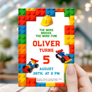 Invitation Fête d'anniversaire dans un bâtiment en briques co