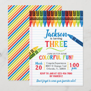 Invitation Fête d'anniversaire d'art aux crayons colorés